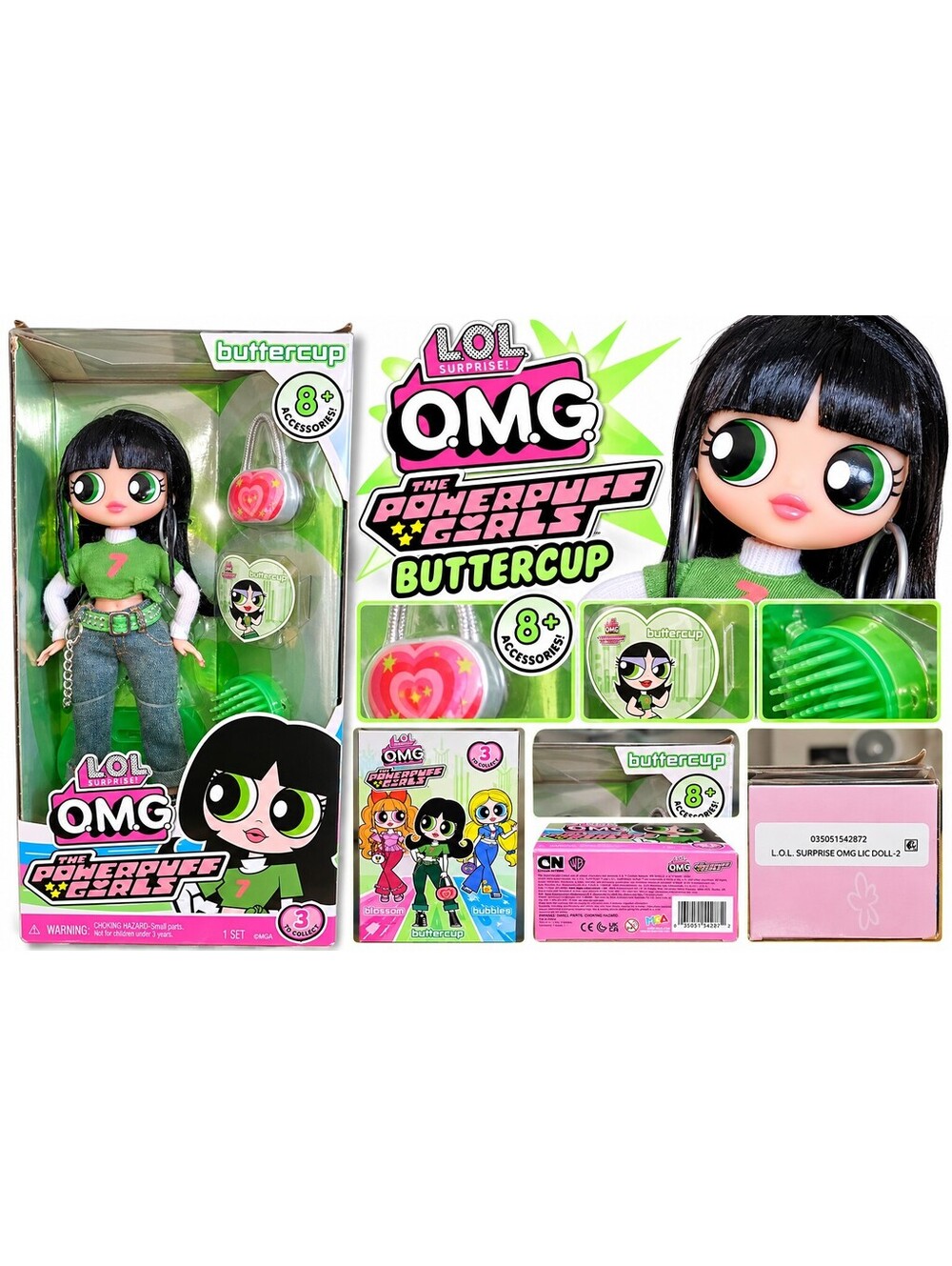 L.O.L. Surprise! OMG The Powerpuff Girls Buttercup Doll with 8+ Accessories